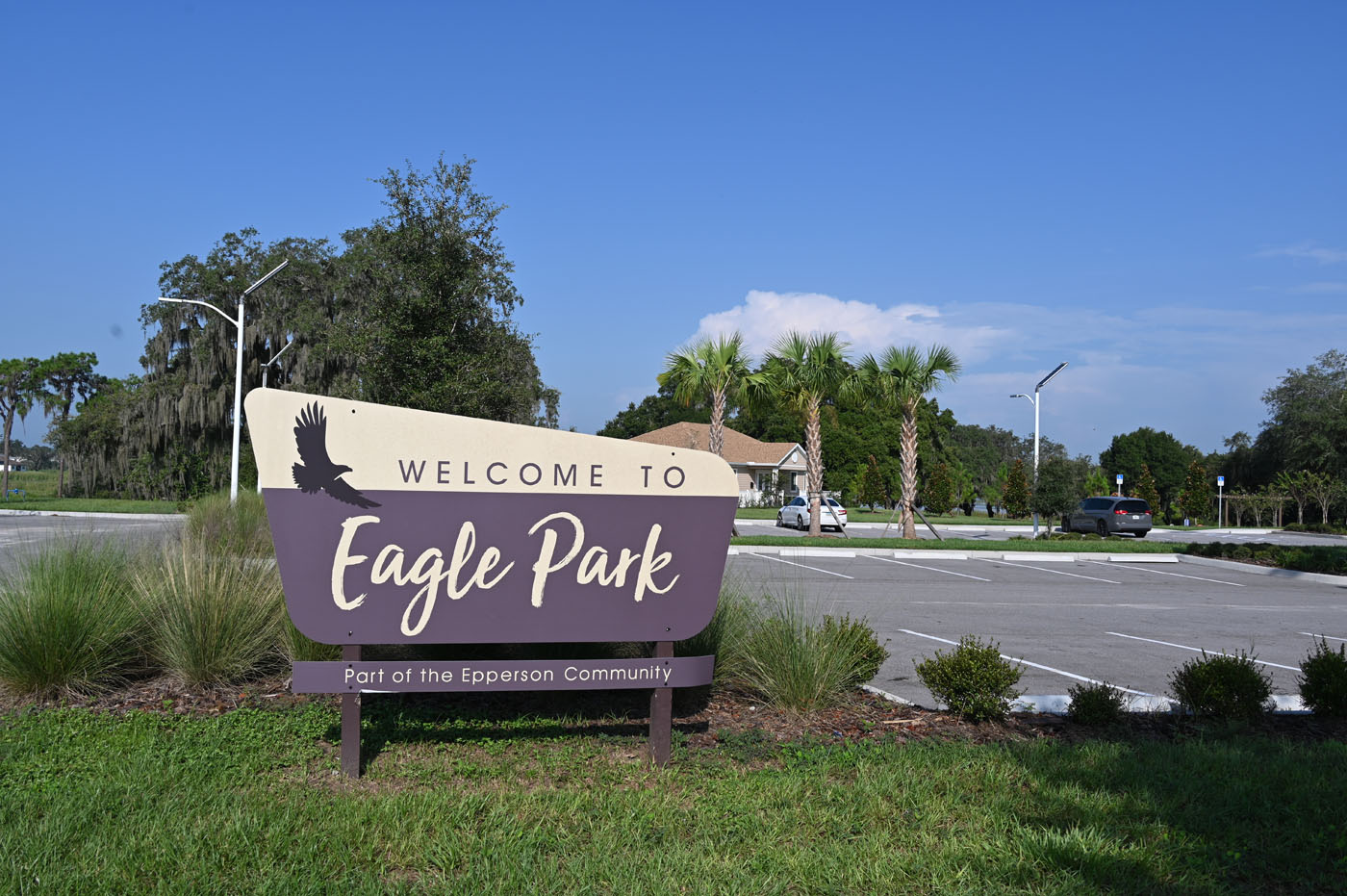 welcome to eagle park sign