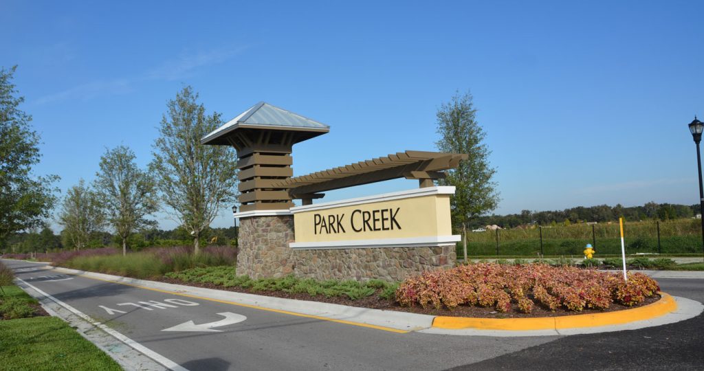 Park Creek entrance sign