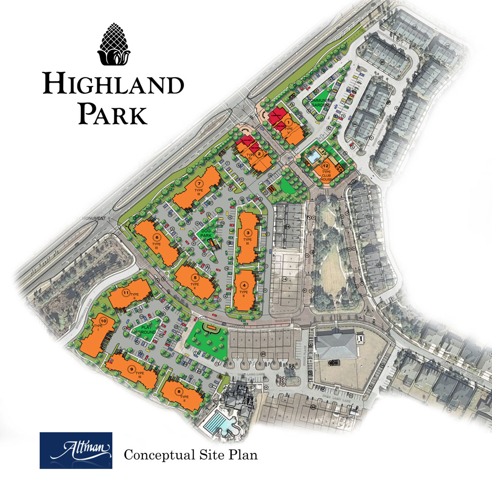 Highland Park conceptual site plan